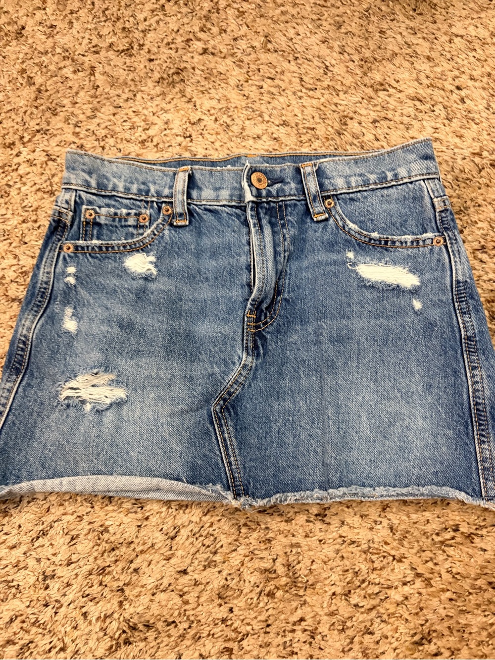 GAP Teen Distressed Denim Mini Skirt